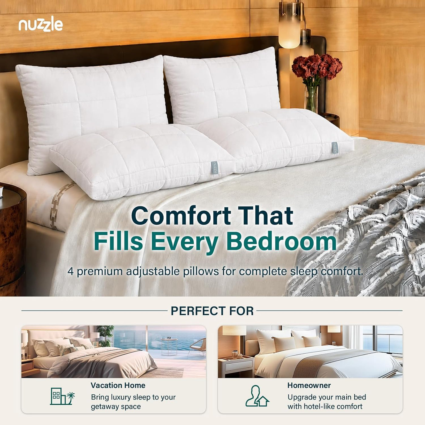 Nuzzle - Almohada de enfriamiento ajustable para dormir de lado, al...