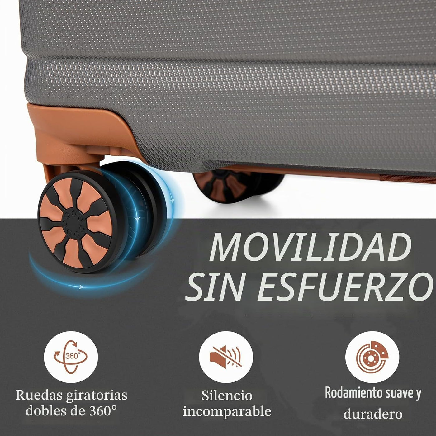 Cosbarn Sets de Equipaje de 5 Piezas Maletas con Ruedas, Gris, Moda...