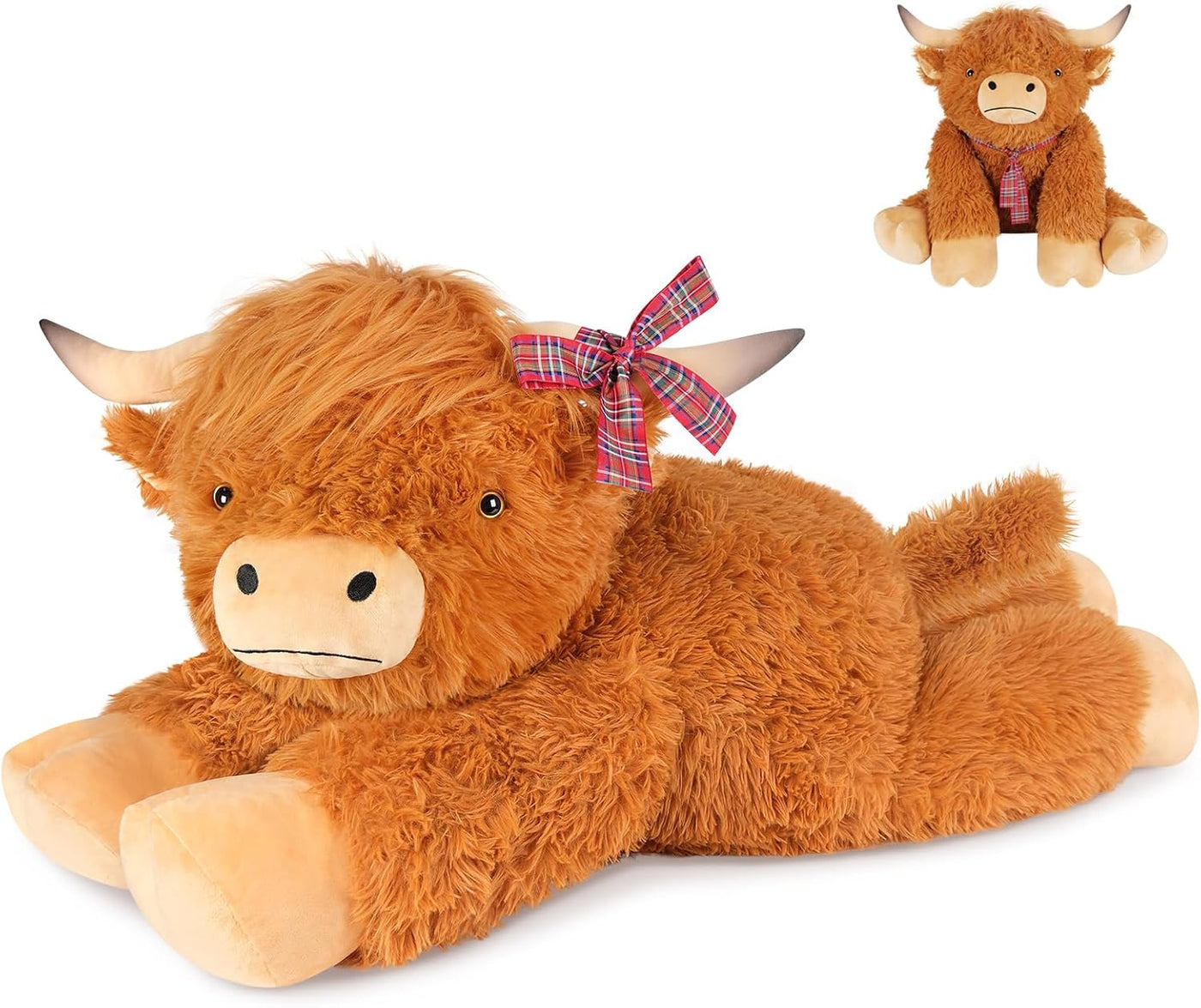SuzziPals Animales de peluche de vaca gigante de las tierras altas...
