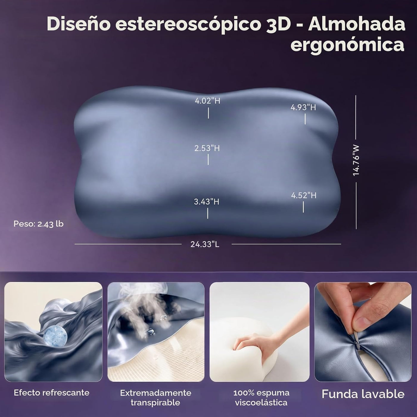 Almohada refrescante para el cuello cervical Dayme y almohada de es...