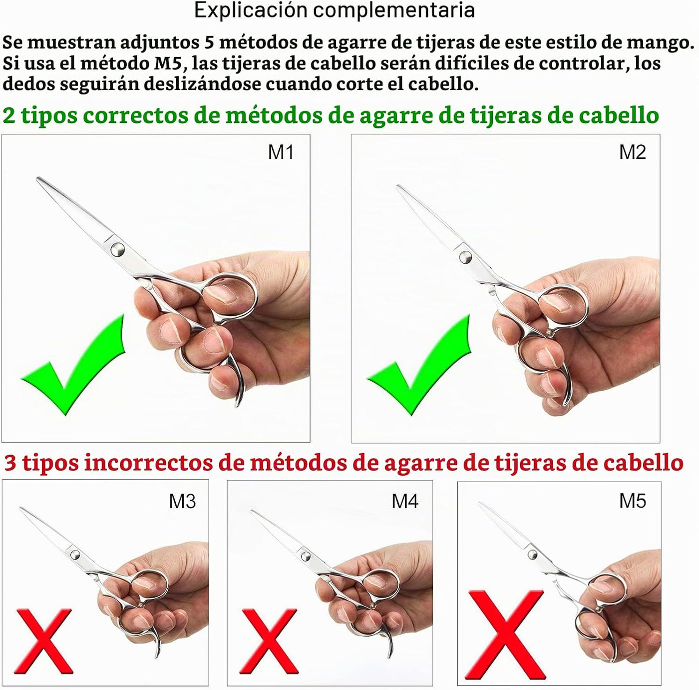 KINSARO Tijeras de corte de pelo de peluquero de 5.5 pulgadas 440C...