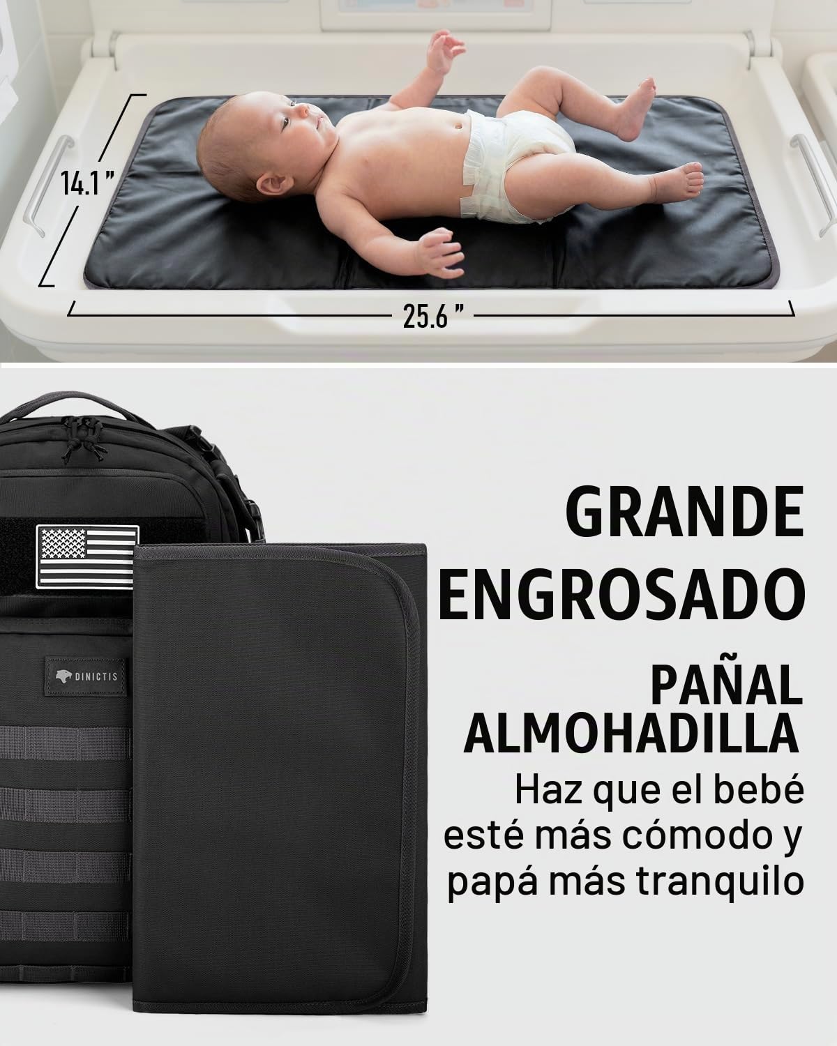 Dinictis Bolsa de pañales para papá, mochila de pañales para hombre...