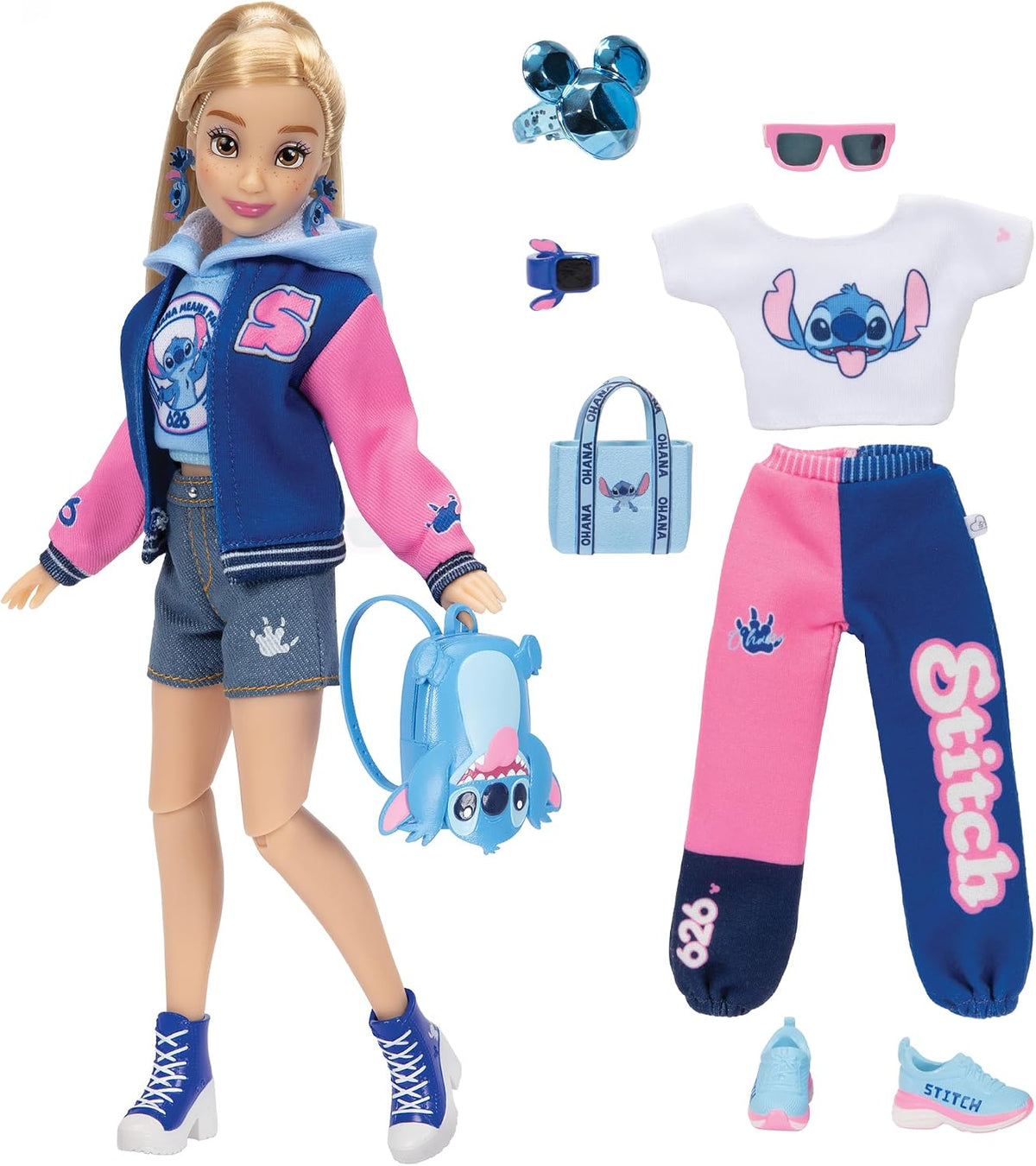 Disney ILY 4ever Muñecas de Moda de Stitch con Chaqueta Varsity de...