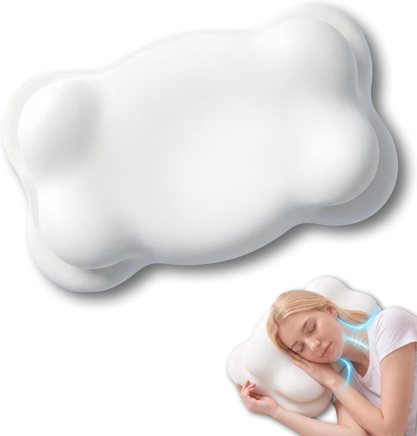 MOYEE Almohada grande de nube para dolor de cuello, cómoda almohada...