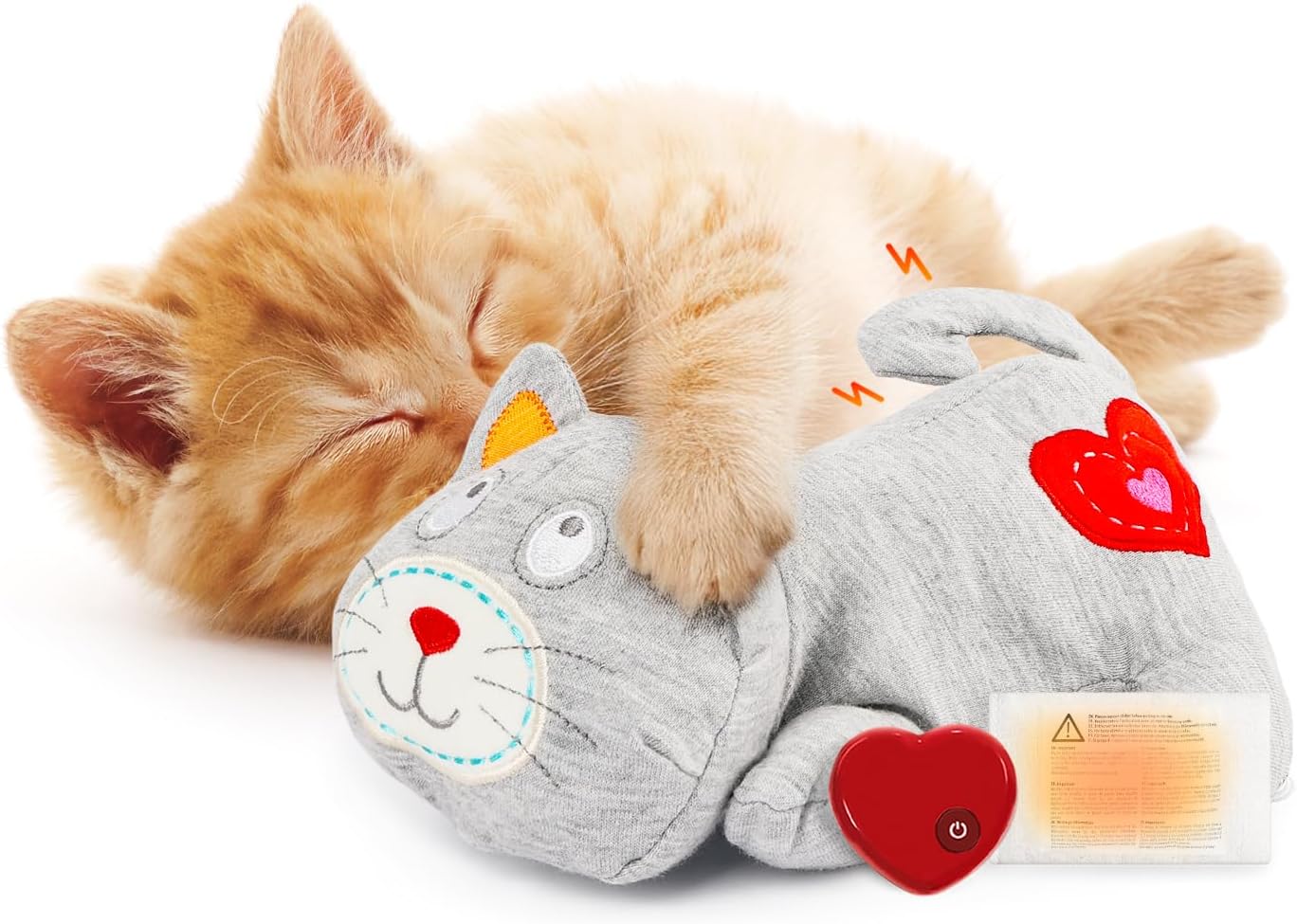 ALL FOR PAWS Heartbeat - Juguete de peluche para gatos, compañero c...