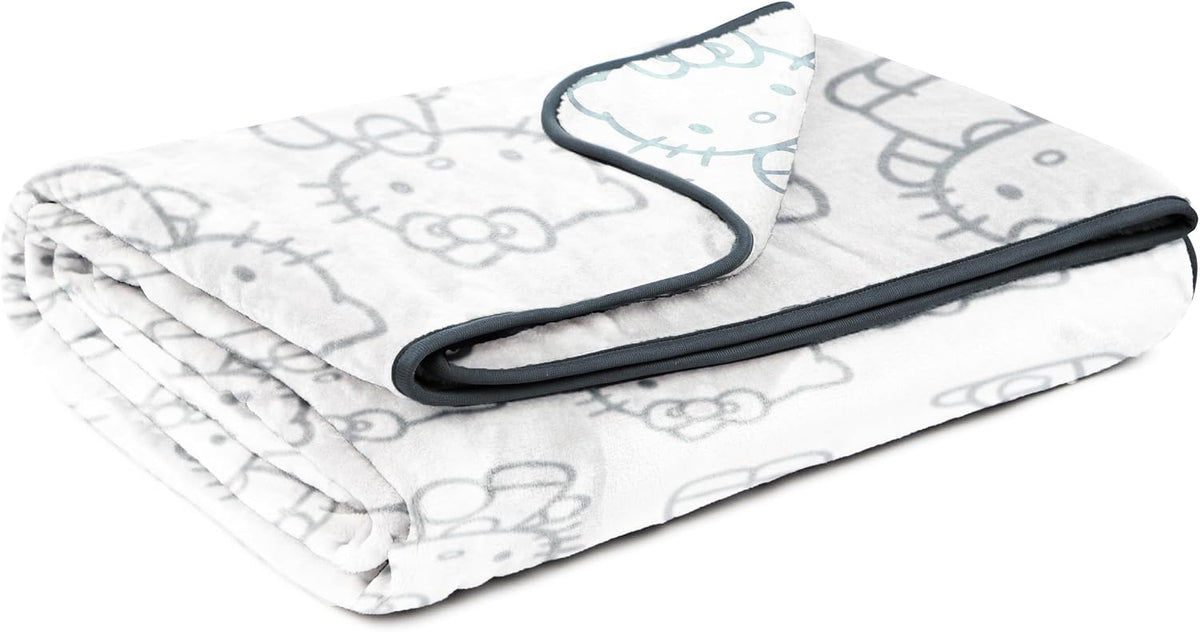 Manta de felpa de gatitos blancos de Hello Kitty, mide 60 x 90 pulg...