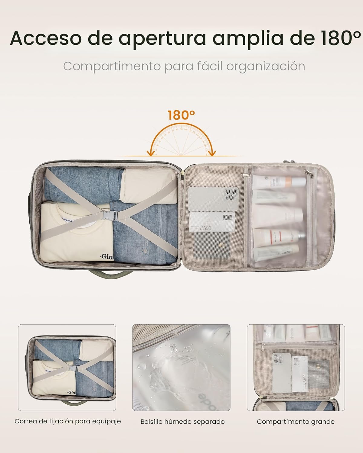 LOVEVOOK Mochila de viaje de 40 L para mujeres y hombres, equipaje...