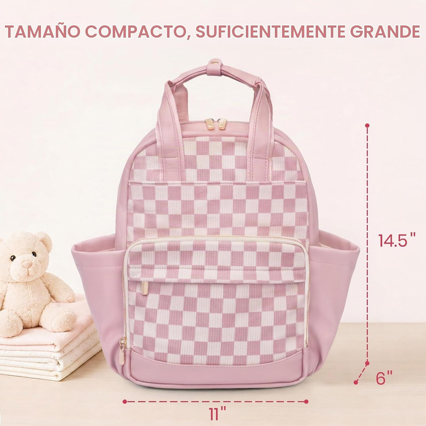 miss fong Bolsa de pañales rosa pequeña bolsa de pañales para bebé...