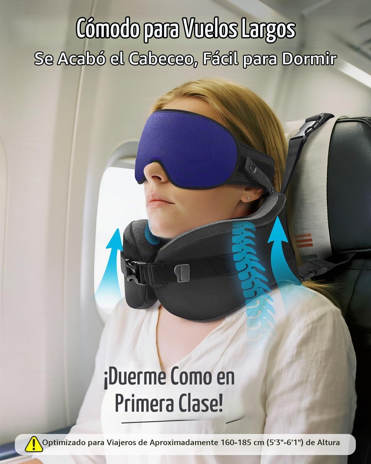 YFONG Almohada de viaje para aviones de vuelo largo, combinación de...
