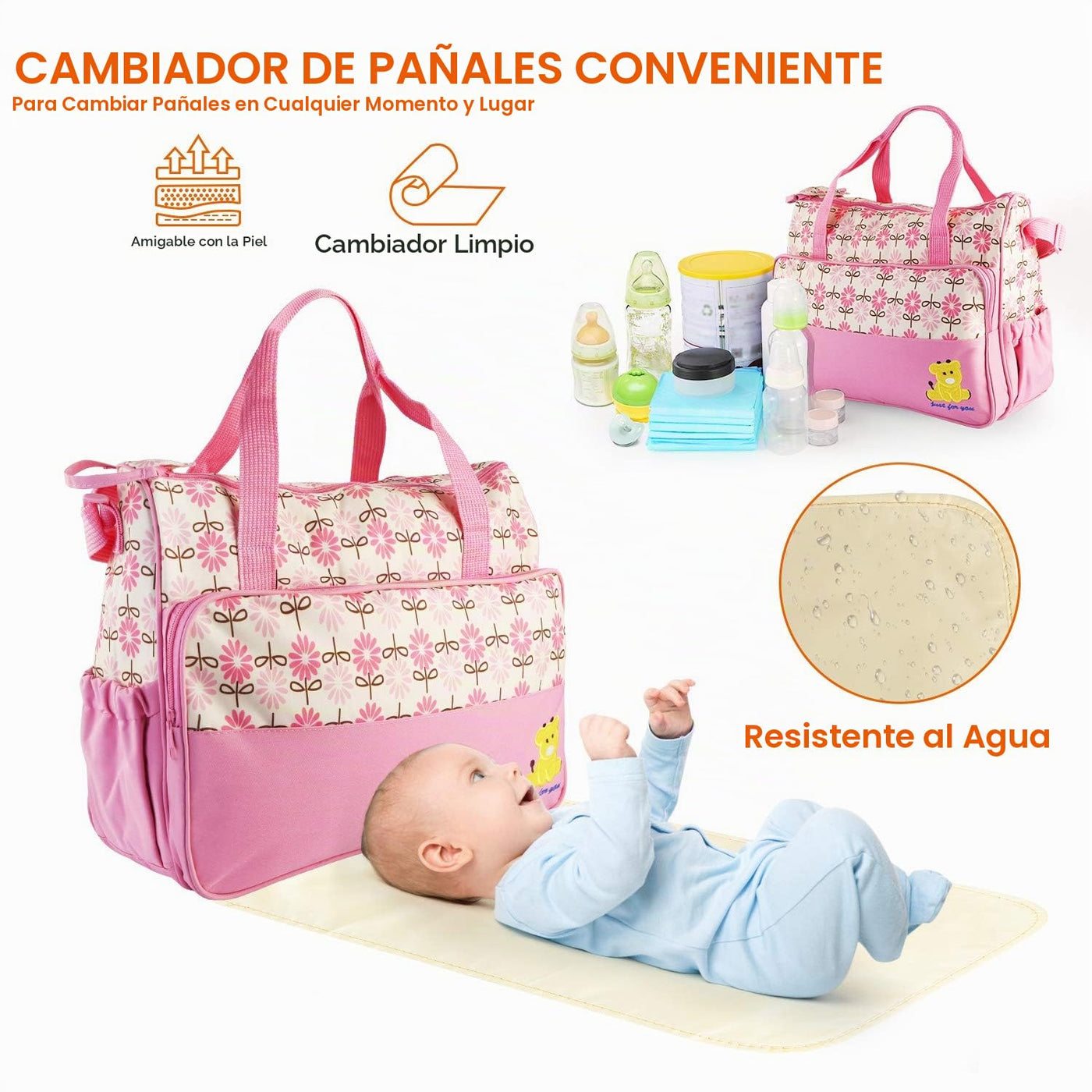 Moclever Juego de 5 bolsas de pañales para artículos esenciales del...