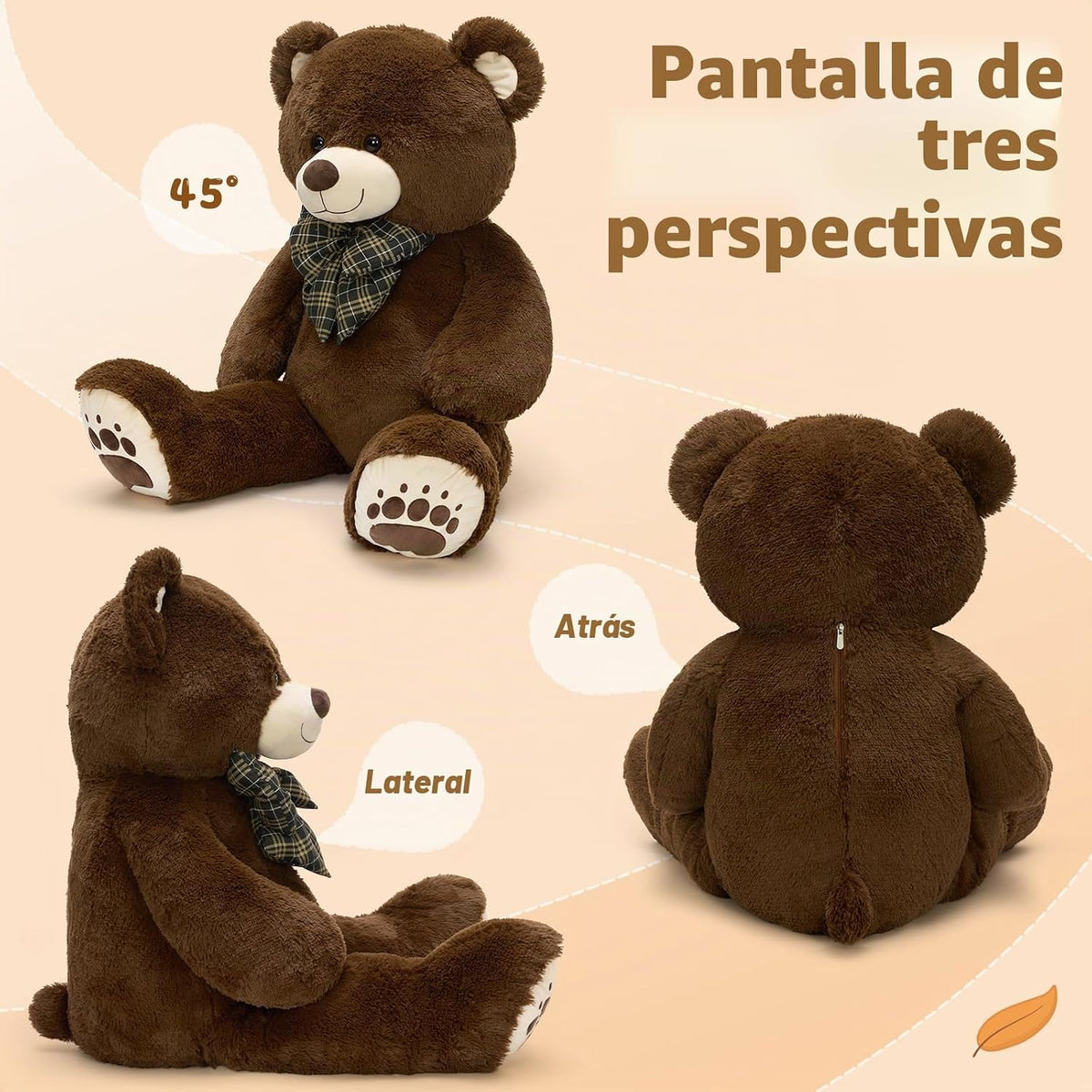 Karister Lifesize - Oso de peluche gigante de 4 pies, animal de pel...