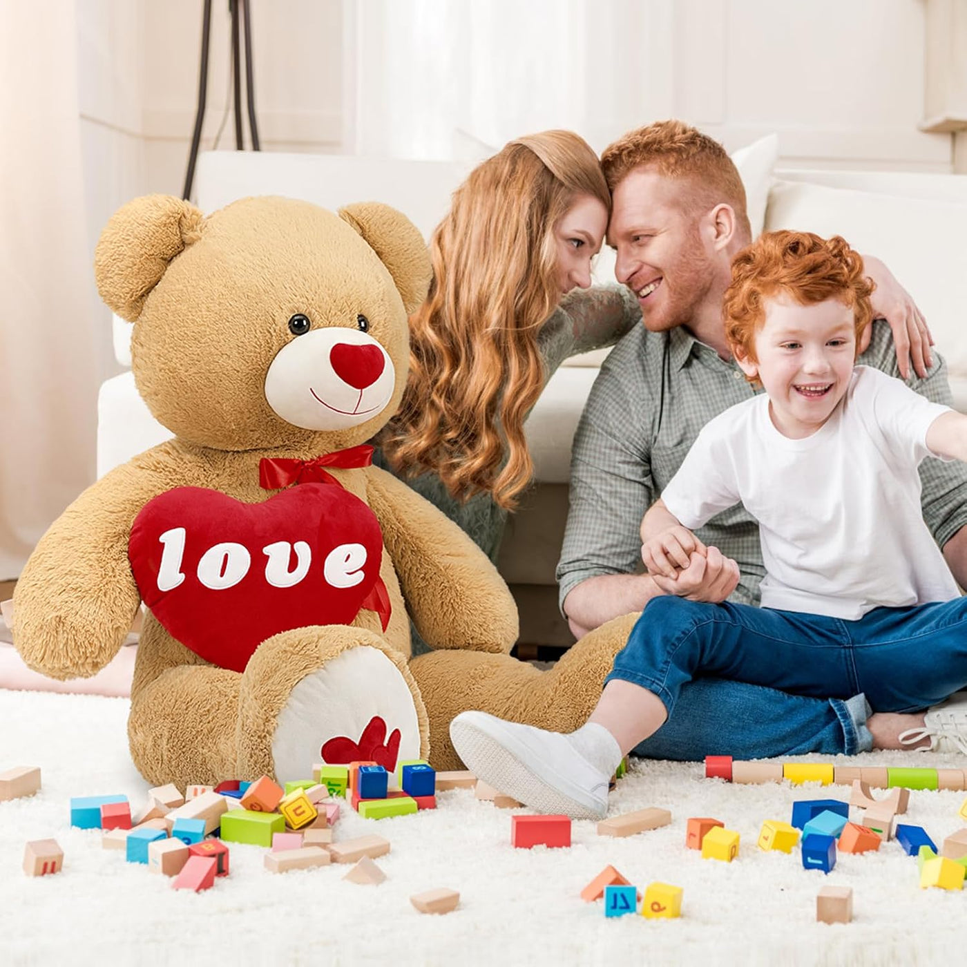 MorisMos Oso de peluche gigante con corazón, corazón de amor de 51...