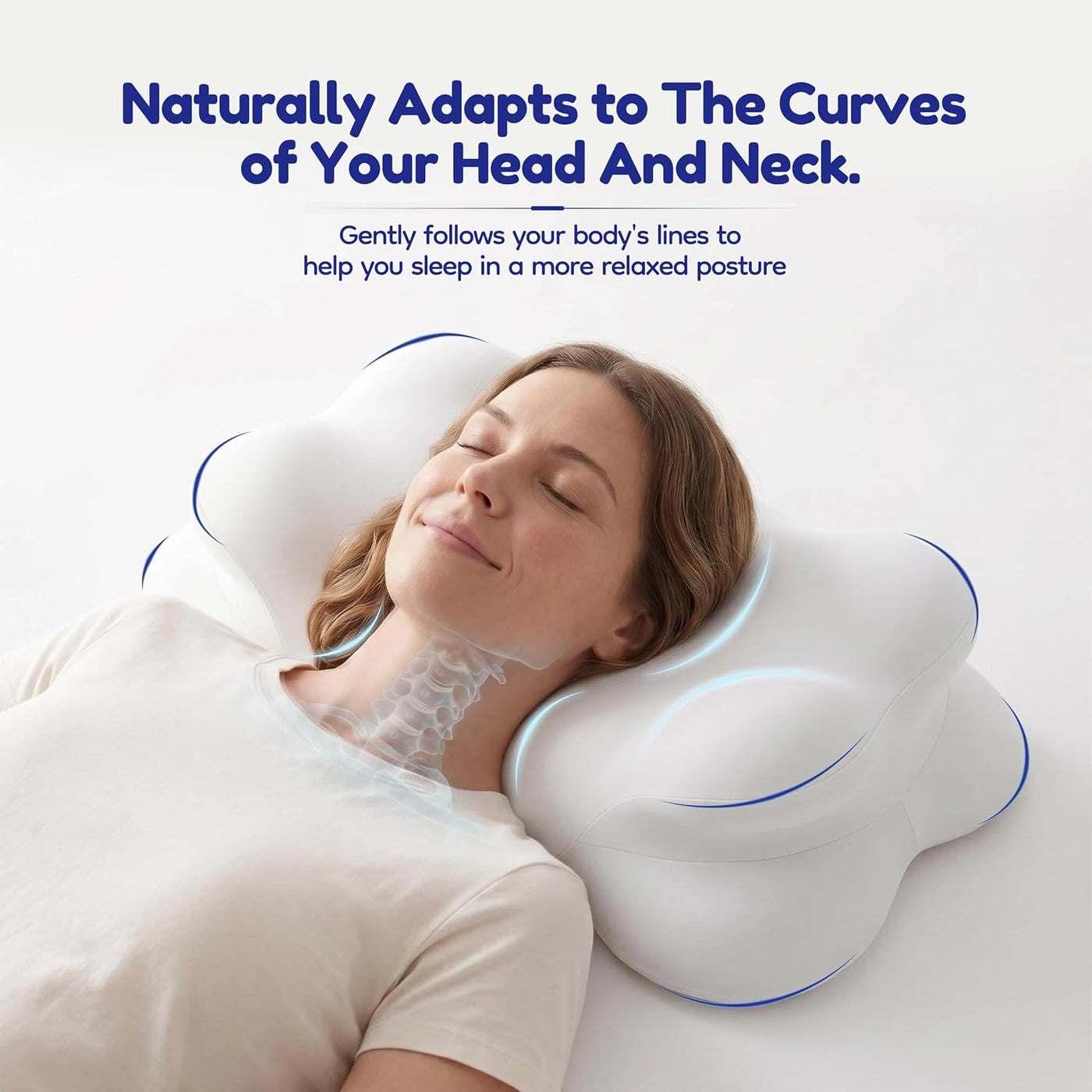 MOYEE Almohada grande de nube para dolor de cuello, cómoda almohada...