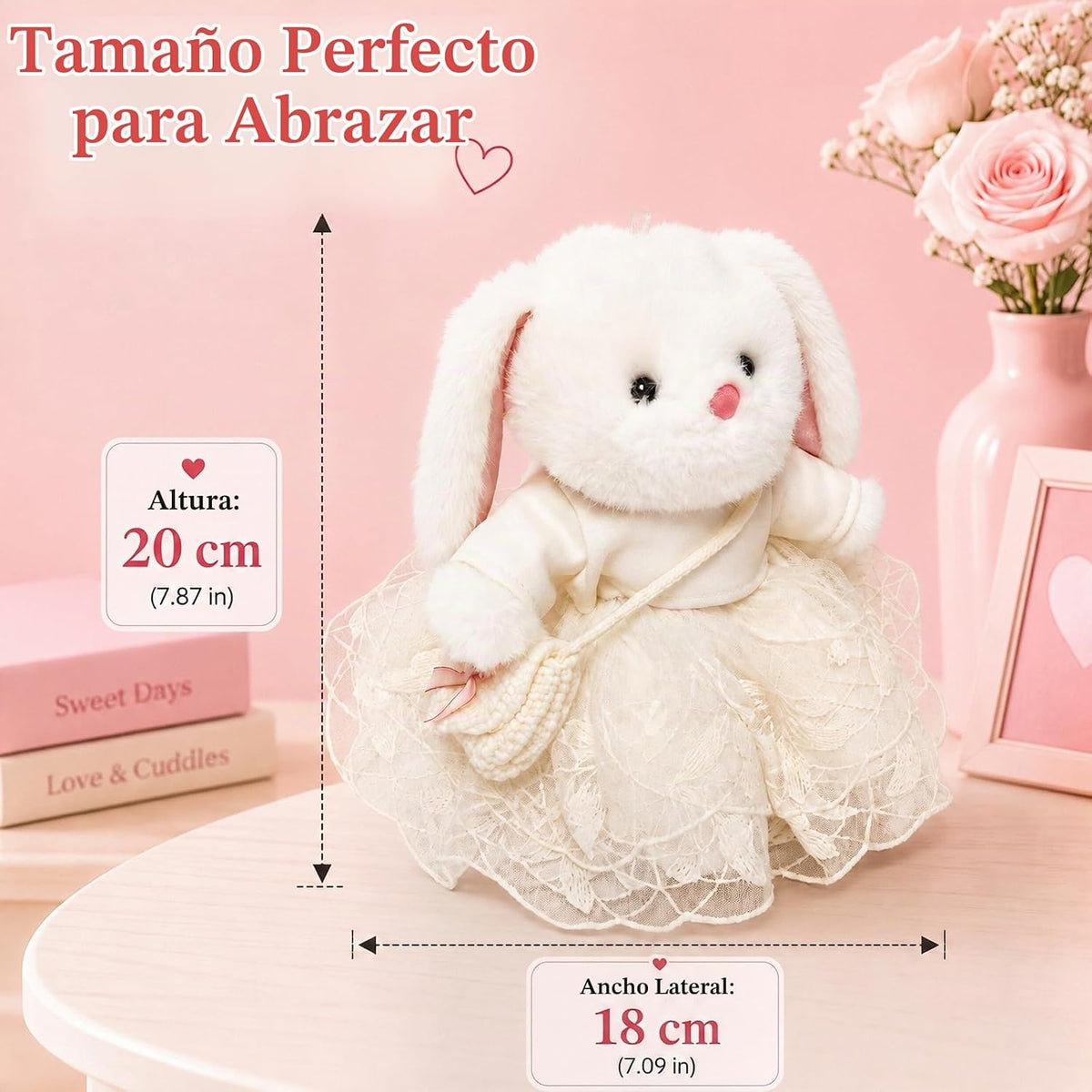 Juego de 8 piezas de peluche de conejo de 7.9 pulgadas para niñas |...