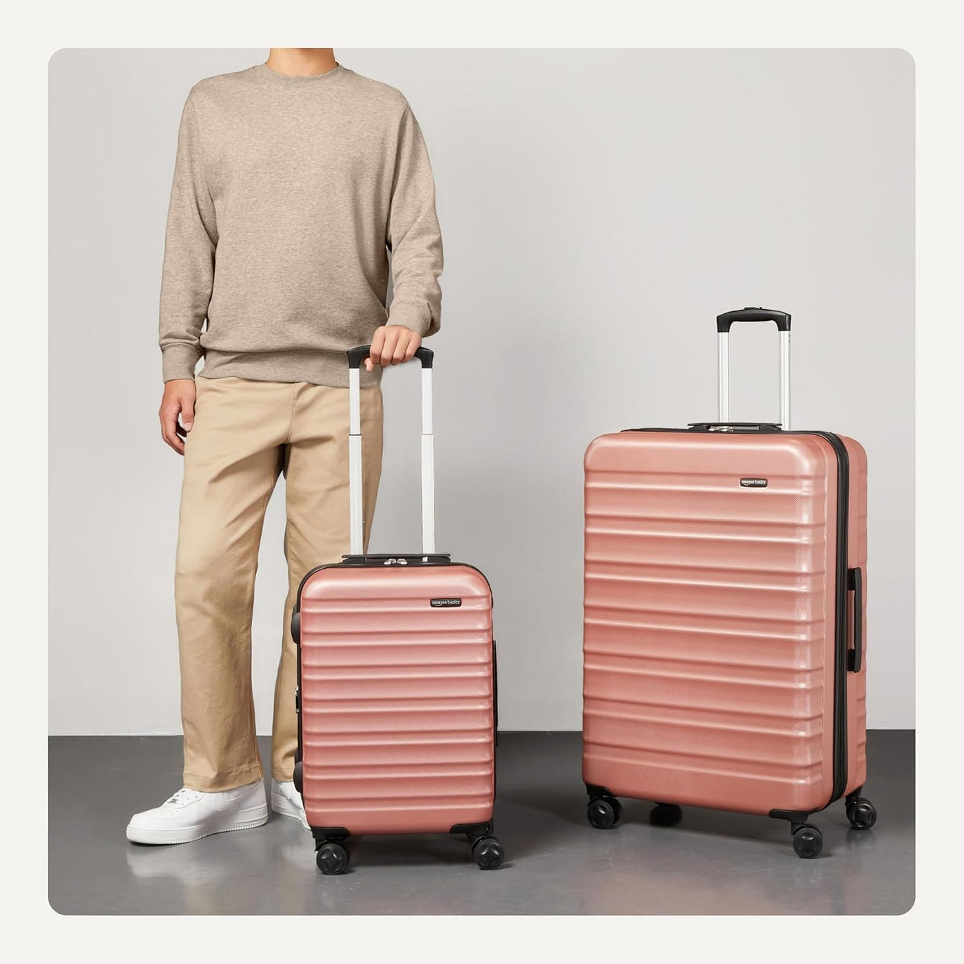 Amazon Basics Maleta rígida giratoria, equipaje de mano expandible...