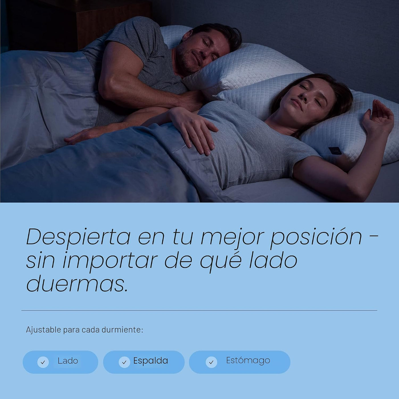 DreamyBlue Almohada Signature con loft ajustable \u2022 Relleno de...