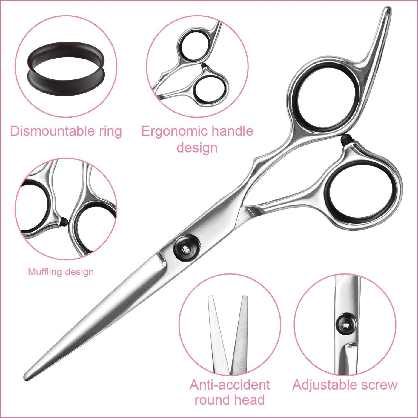 Fcysy Tijeras de corte de cabello, tijeras de peluquería profesiona...