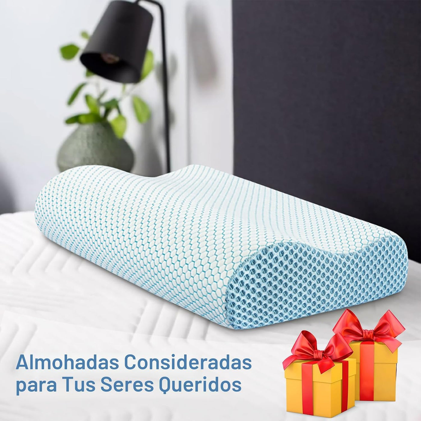 Almohada de espuma viscoelástica, almohada ortopédica cervical de c...