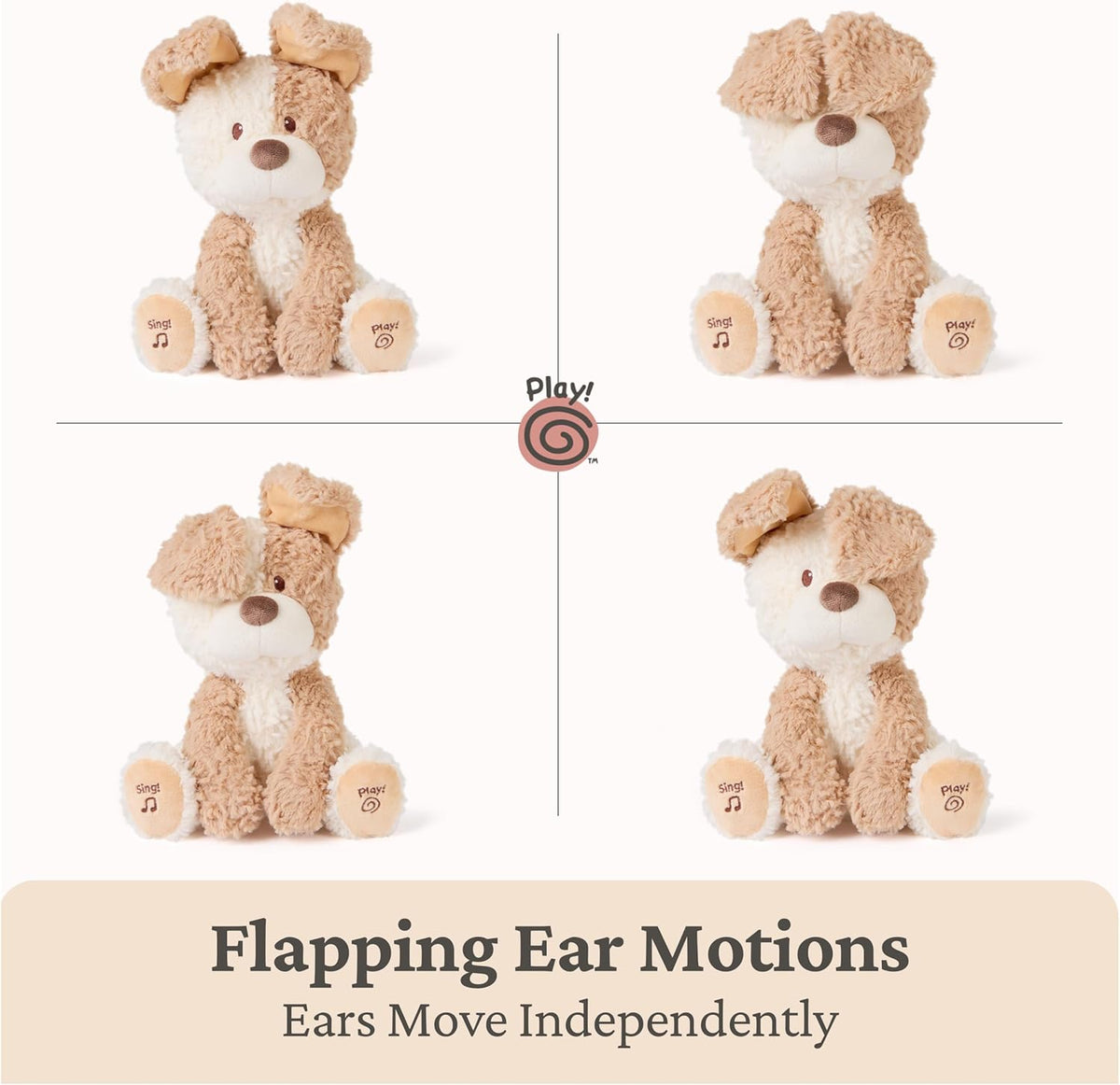 GUND Baby Peeki Puppy - Peluche musical animado interactivo de 12 p...