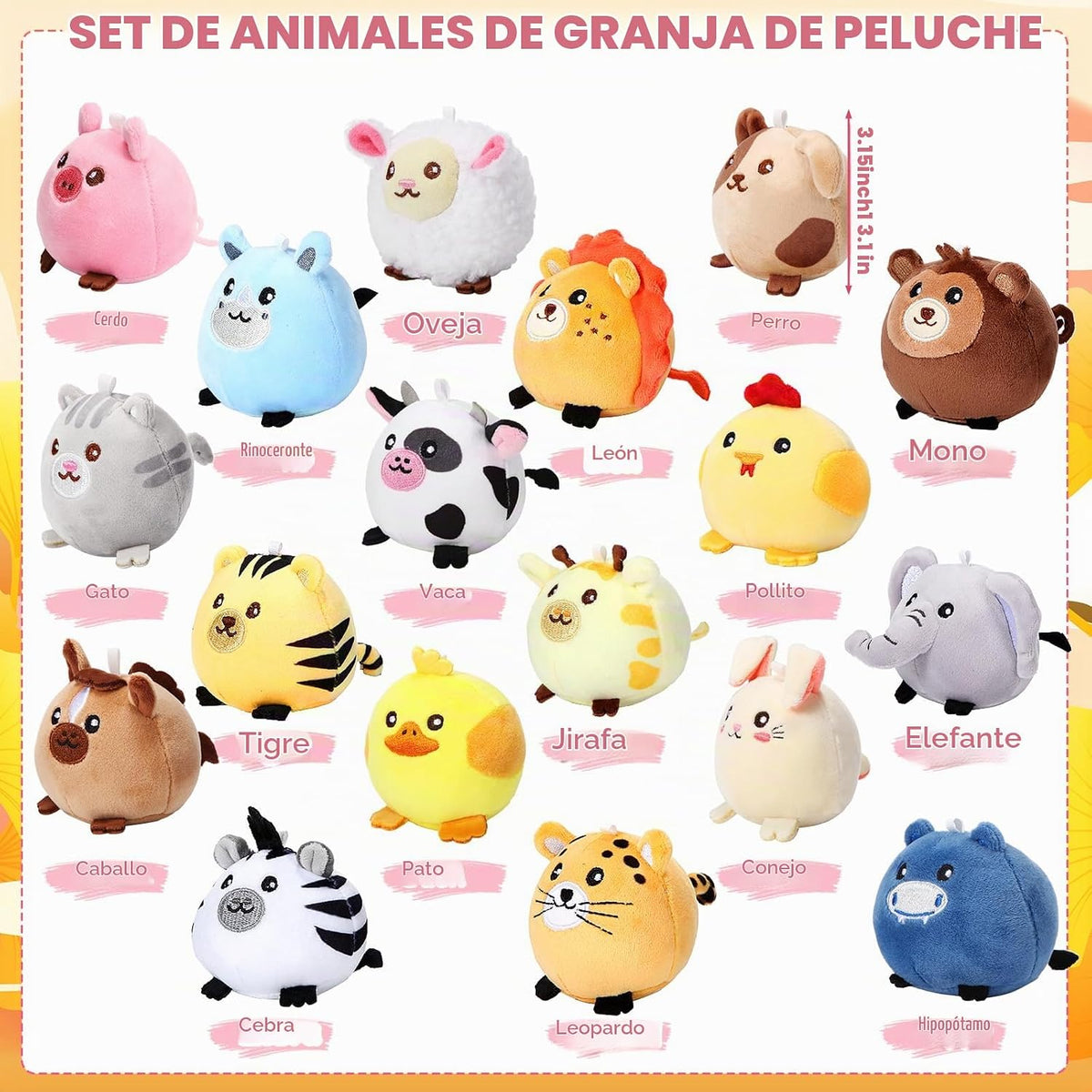 Halloscume Juego de 18 llaveros de peluche a granel, 3.15 pulgadas...