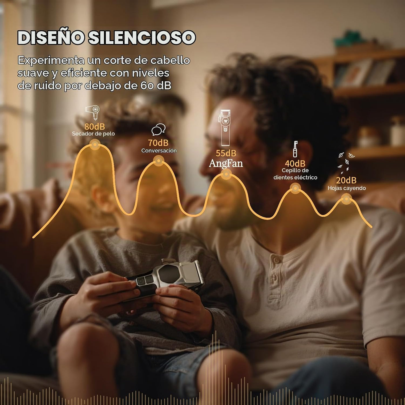 ANGFAN Cortapelos Profesionales Inalámbricos para Hombres - Motor d...