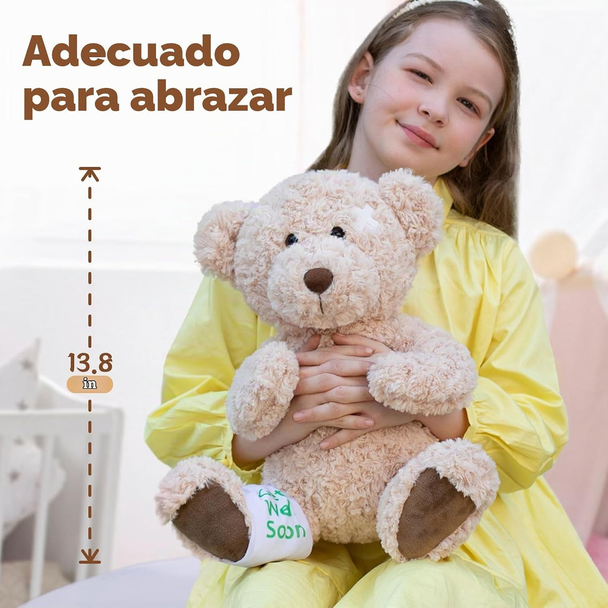 Muiteiur Oso de peluche Get Well Soon de 13.8 pulgadas, animal de p...