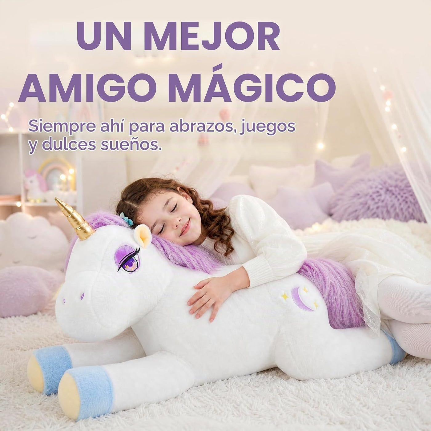 IKASA Animal de peluche gigante de unicornio suave, juguetes grande...