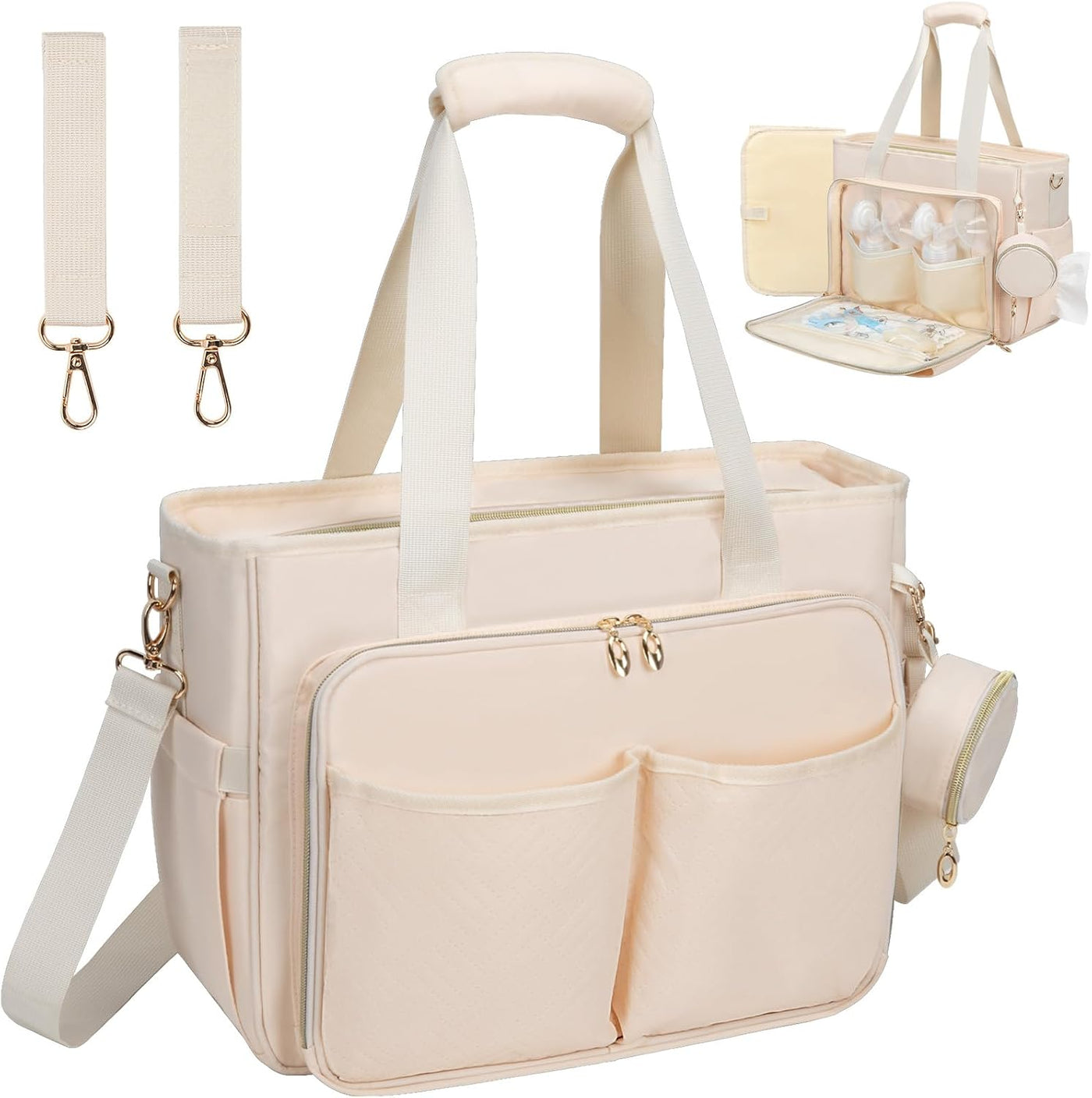 GDNasist Bolsa de pañales, bolsa de pañales de viaje de gran capaci...