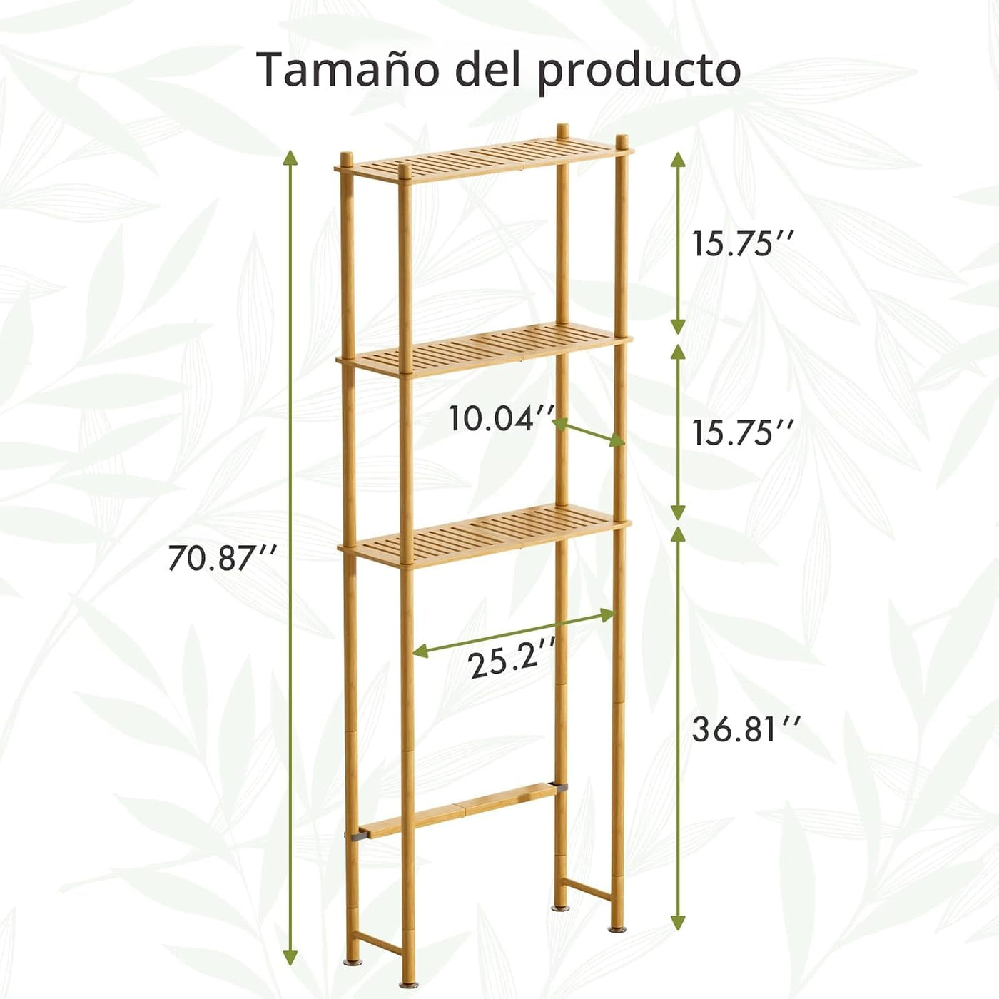 AmazerBath Estante de almacenamiento de bambú sobre el inodoro, est...