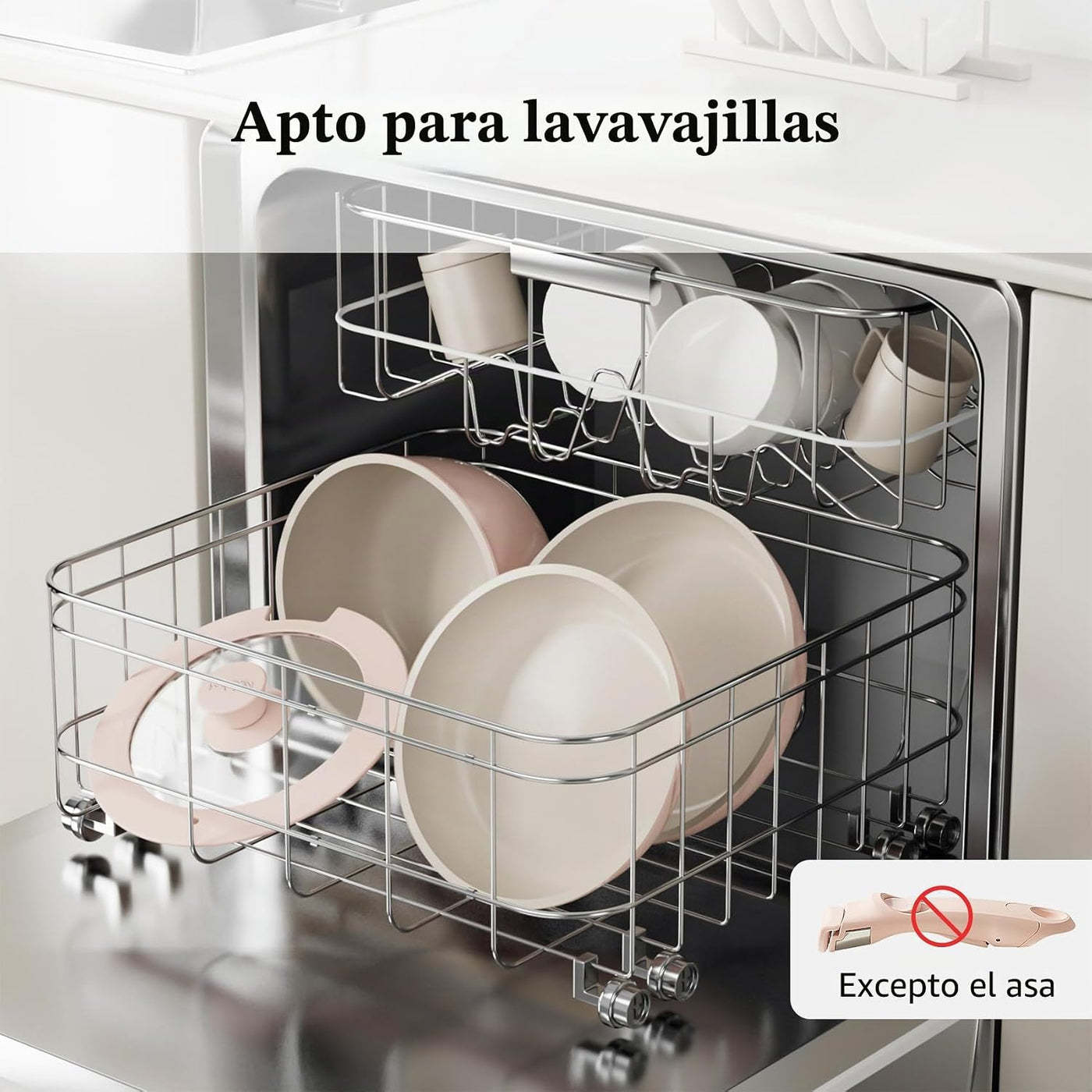 Redchef Juego de utensilios de cocina de cerámica, ollas y sartenes...