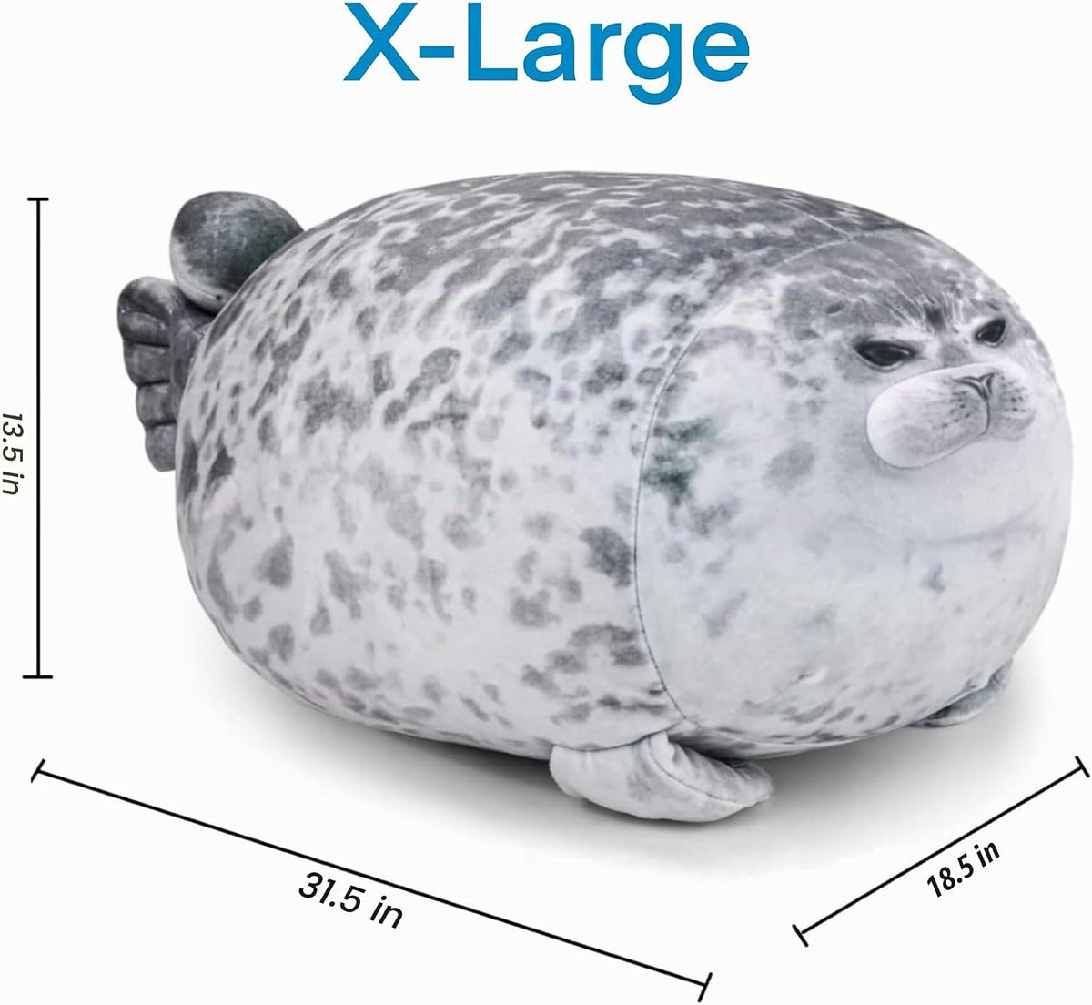 LUXSIT - Almohada de foca gordita de 31.5 pulgadas, almohada grande...