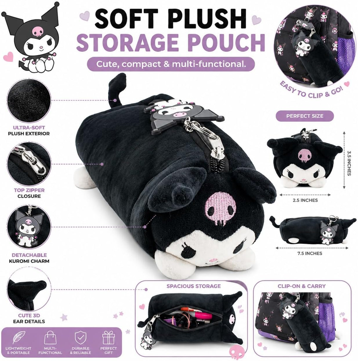 AI ACCESSORY INNOVATIONS Kuromi Estuche de Almacenamiento Multifunc...