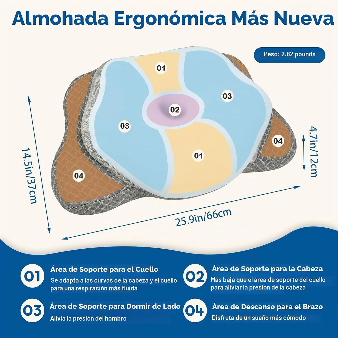 WXLPWXLP Almohada ergonómica de mariposa para el cuello, almohada d...