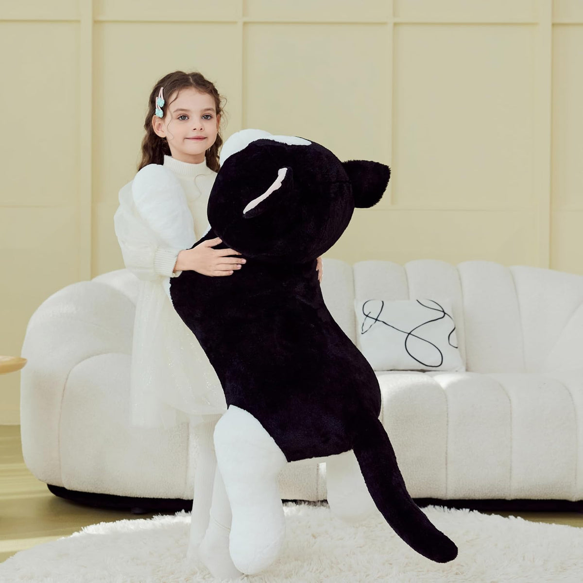 IKASA Juguetes de peluche gigante de gato con esmoquin, juguetes gr...
