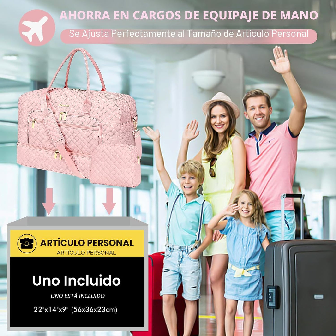 Bolsa de viaje grande para mujer, bolsa de lona para equipaje de fi...