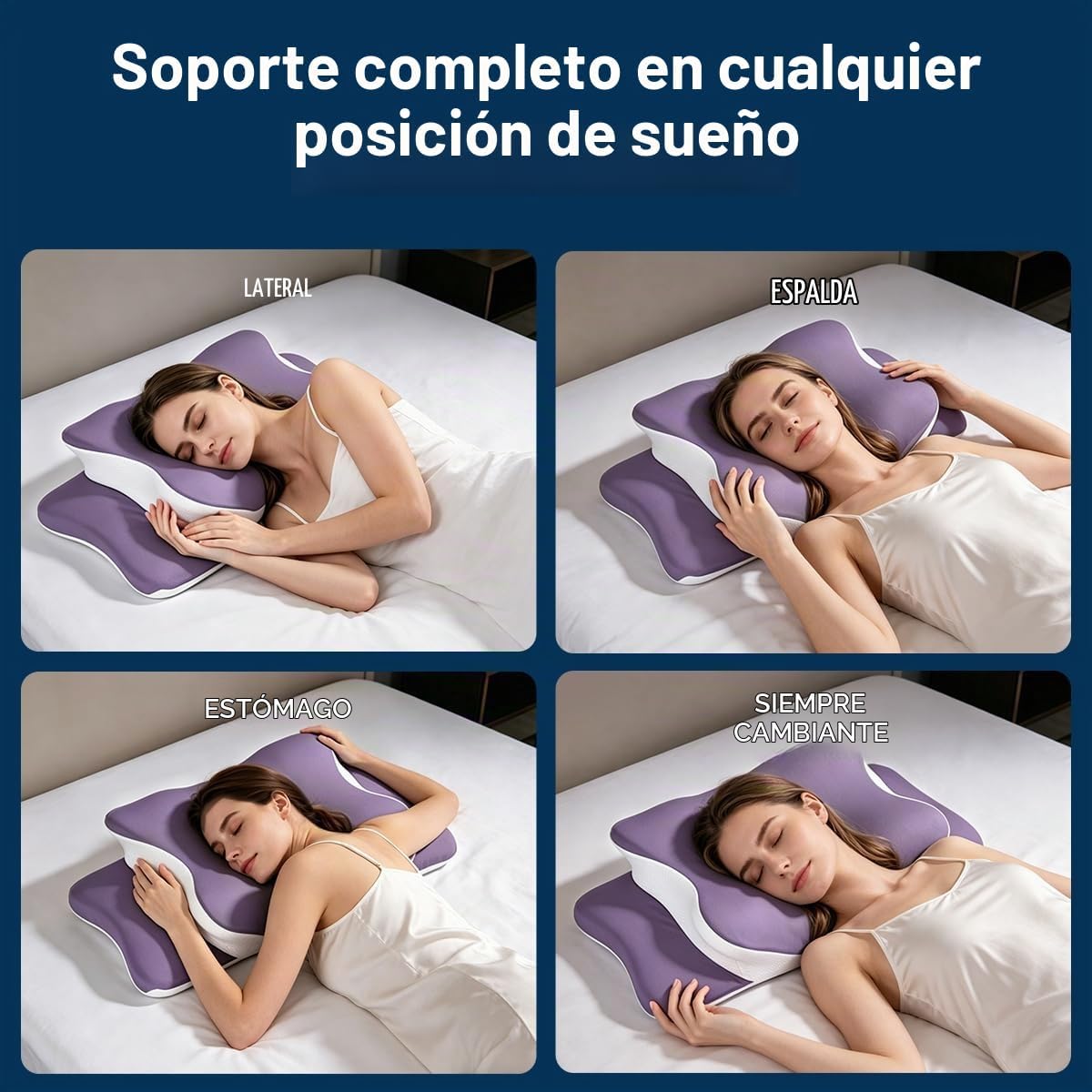 WKEFF Almohada cervical para aliviar el dolor de cuello, diseño hue...