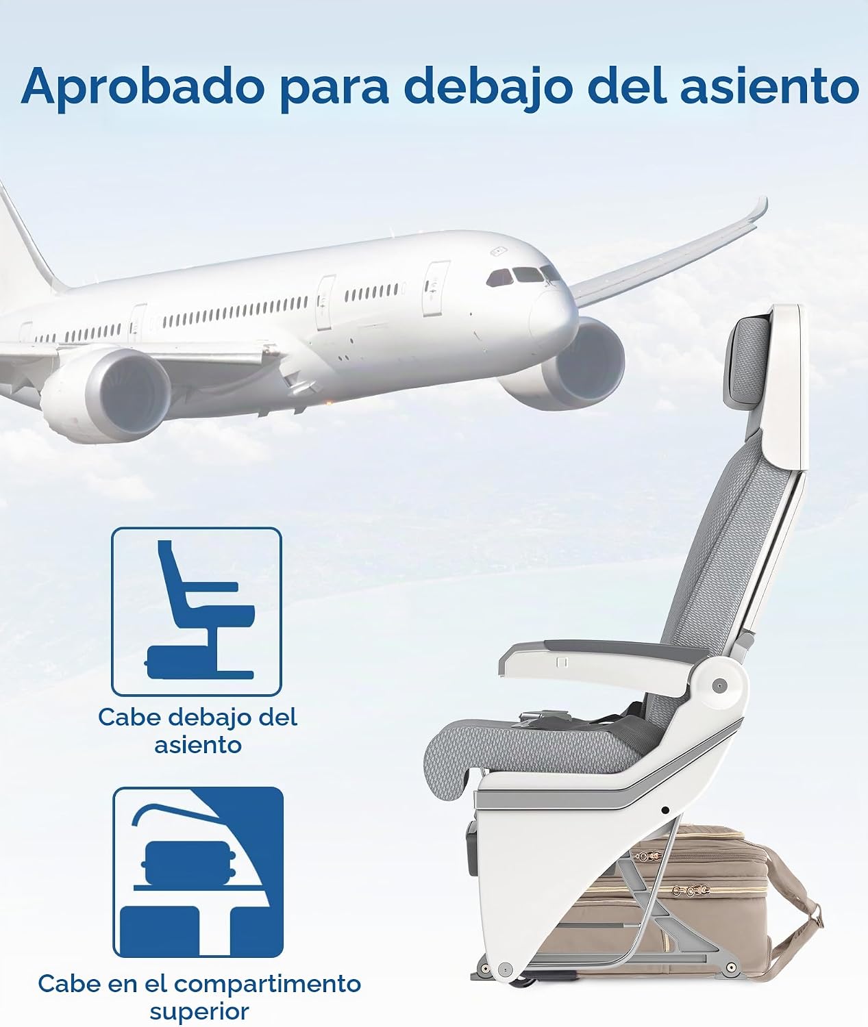 BAGSMART Equipaje de mano debajo del asiento, maleta de lado blando...
