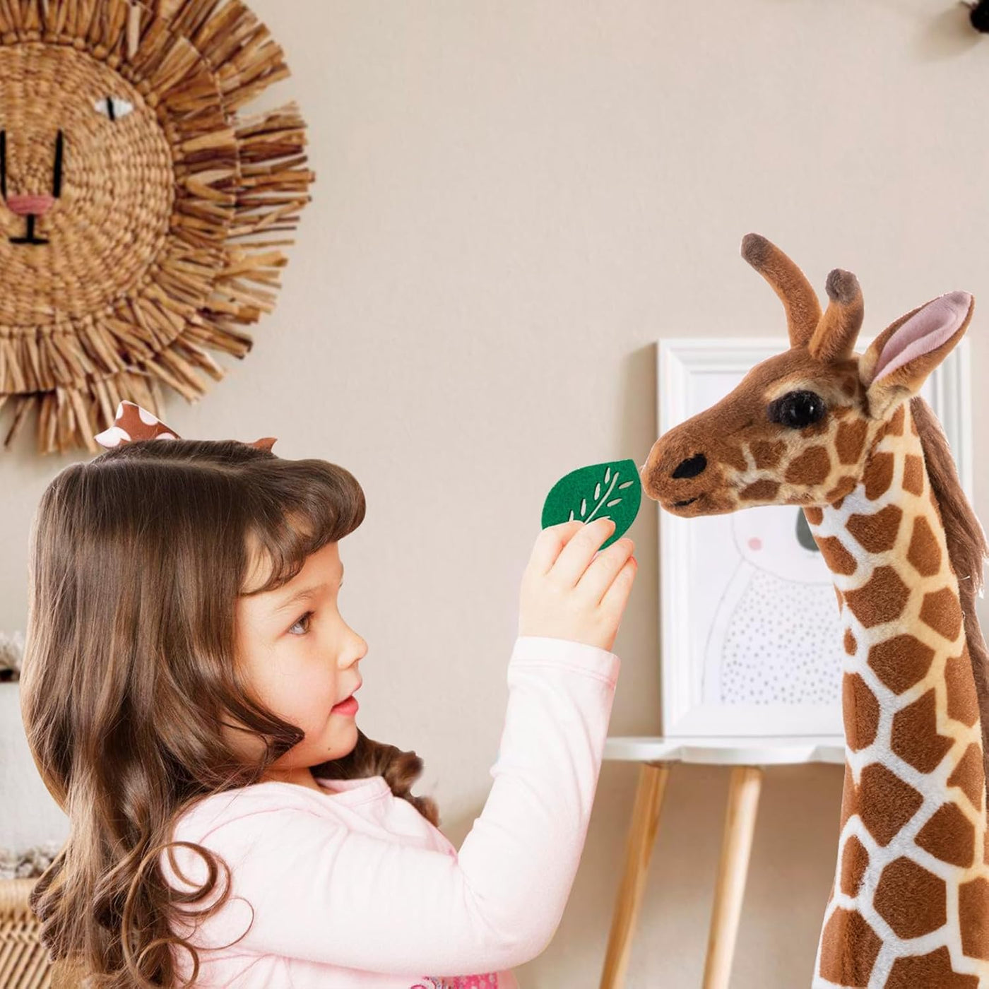 OHKIDS Juego de animales de peluche de jirafa grande de 47 pulgadas...