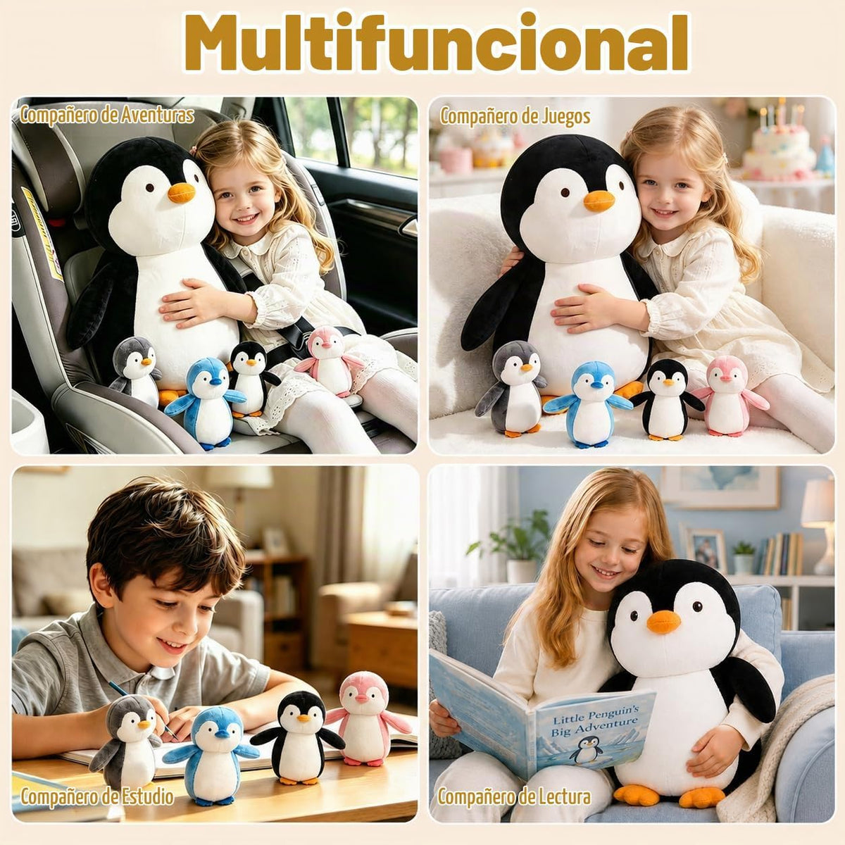 MMguai Juego de 5 Piezas de Animales de Peluche de Pingüinos, Peluc...
