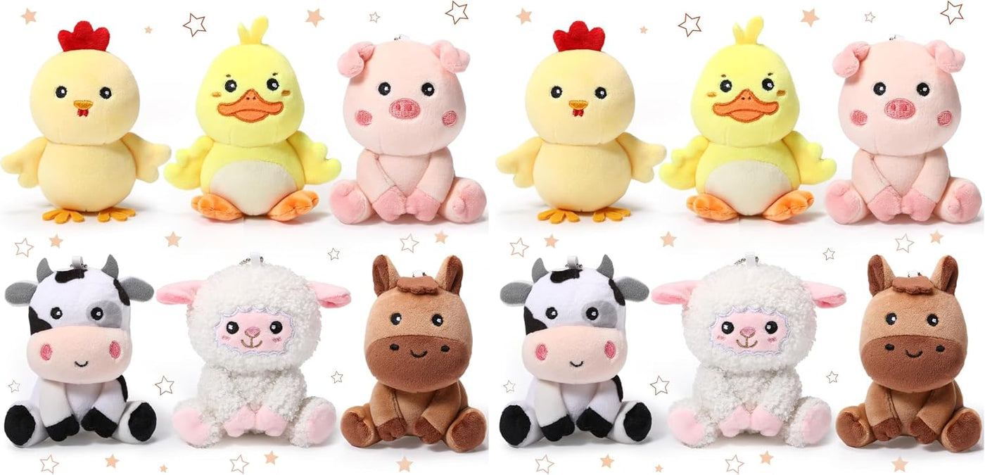 Aoriher 6 piezas de mini animales de granja de 4 pulgadas a granel...