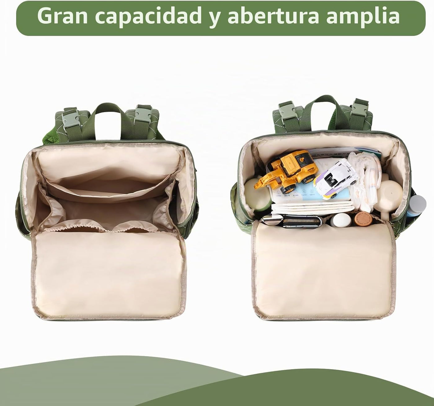 vosmles Elegante bolsa de pañales para bebé, bolsa de bebé con camb...