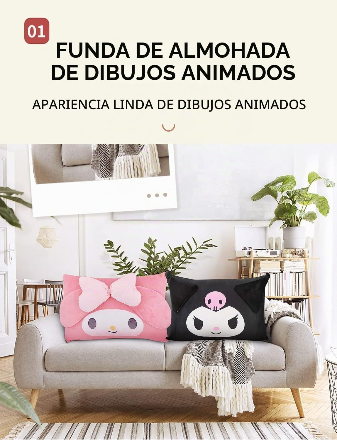 Funda de almohada linda de dibujos animados de anime de doble cara...
