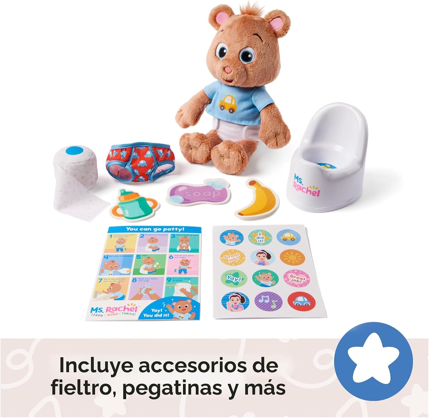 Ms. Rachel Hora de ir al baño con frijoles, animales de peluche | O...