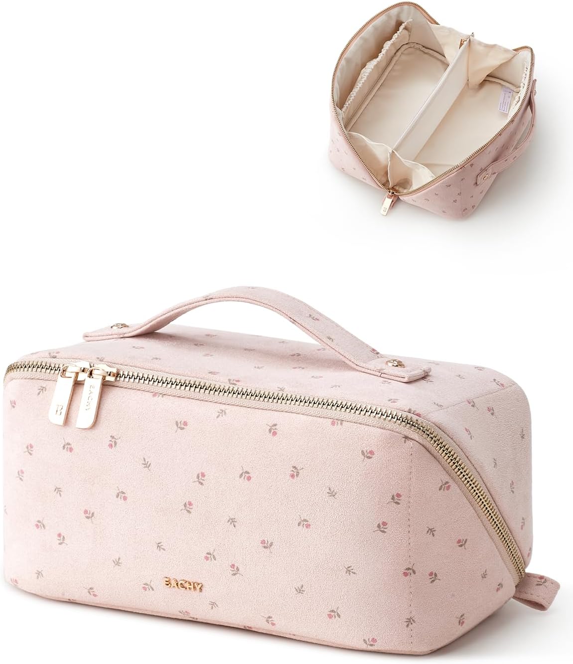 EACHY Bolsa de maquillaje de viaje, bolsas de cosméticos de gran ca...