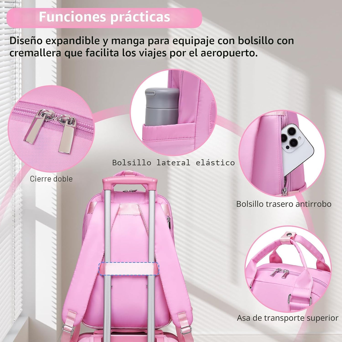 LARVENDER Juegos de Equipaje Maletas Expandibles Ligeras con Ruedas...
