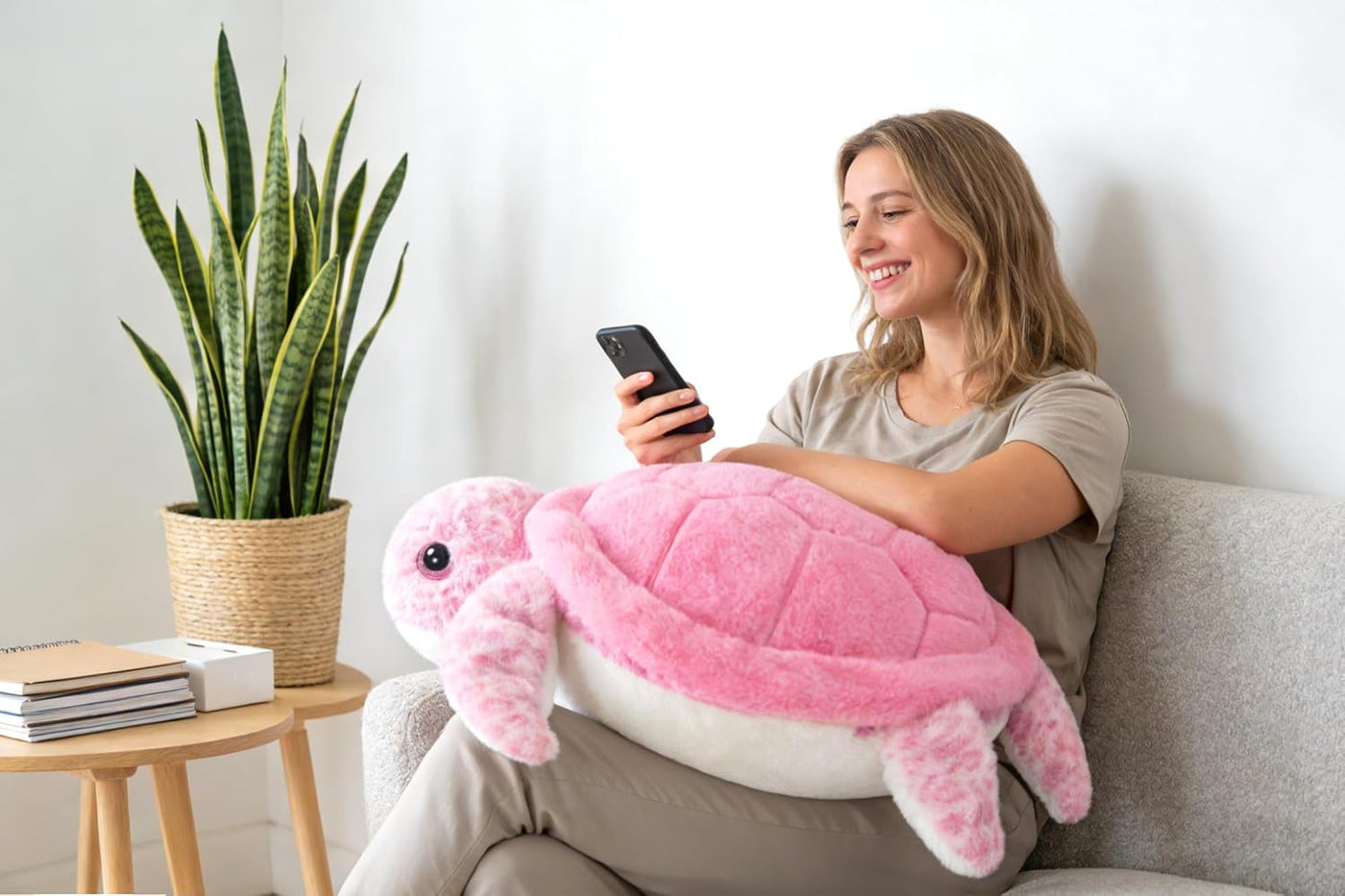 IKASA Juguete de peluche de tortuga marina gigante, juguetes suaves...
