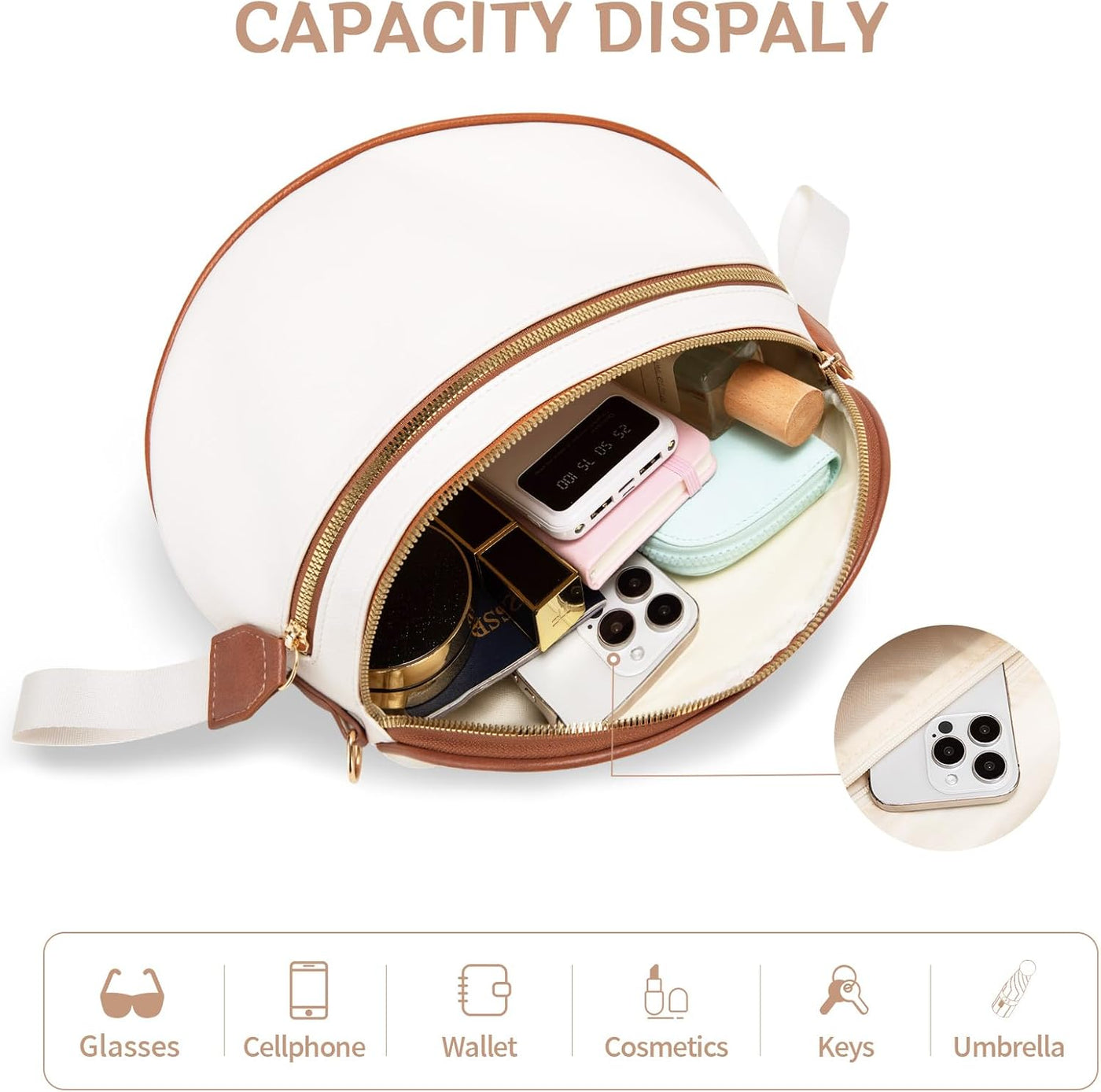 oscaurt Bolso cruzado de cuero para mujer, bolso grande para mujer,...