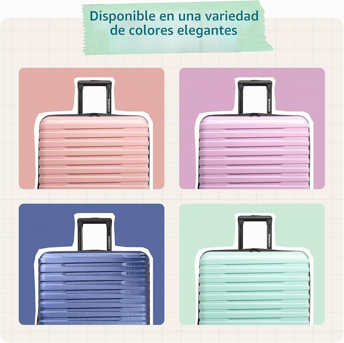 U.S. Traveler Boren - Maleta de viaje de policarbonato resistente c...