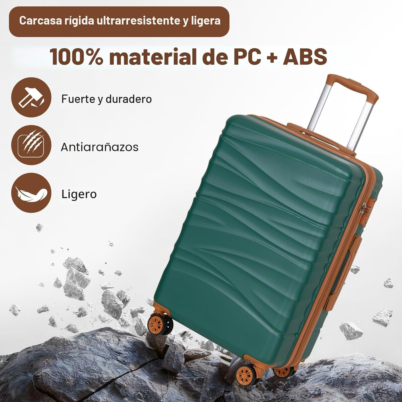 Romswi Equipaje Facturado de Carcasa Rígida Expandible de 30 pulgad...