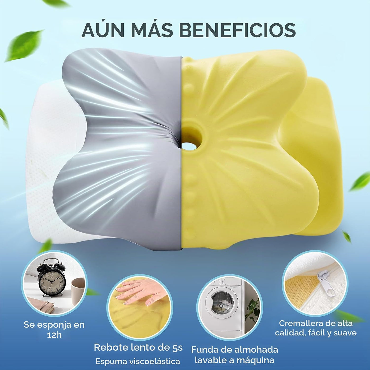 BDEUS Almohada cervical cervical para dormir, almohada ergonómica d...